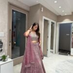 Silver Studded Pink Lehenga